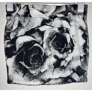 Sienna Rock Floral Skirt Women Sz Small Black/White